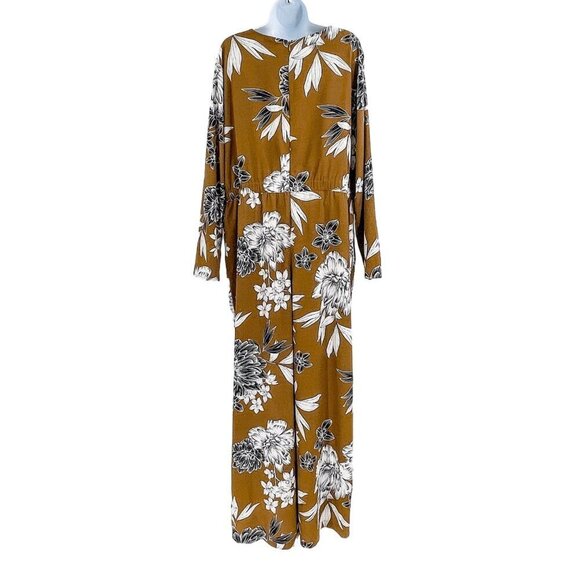 Who What Wear Long Sleeve Wide Leg Floral Print Jumpsuit Romper XXL - Picture 3 of 11